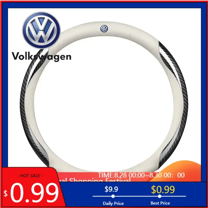 

Новинка 2026: Чехол на руль из искусственной кожи и карбона (80% новый) для Volkswagen R-Line, GTI, T5, Golf, T-ROC – Аксессуары для авто