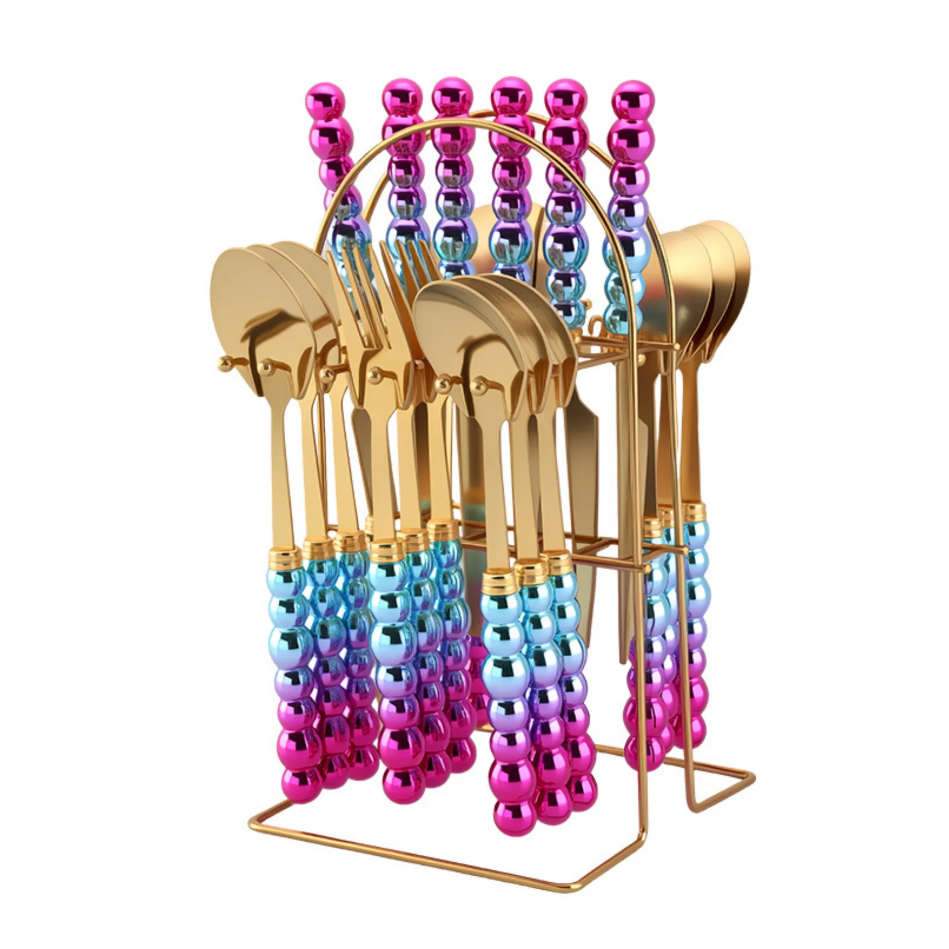 

Набор ножей, вилок и ложек для западной кухни, набор из 24 предметов, нож для скандинавского стейка, вилка для стейка с полкой, набор столовых приборов