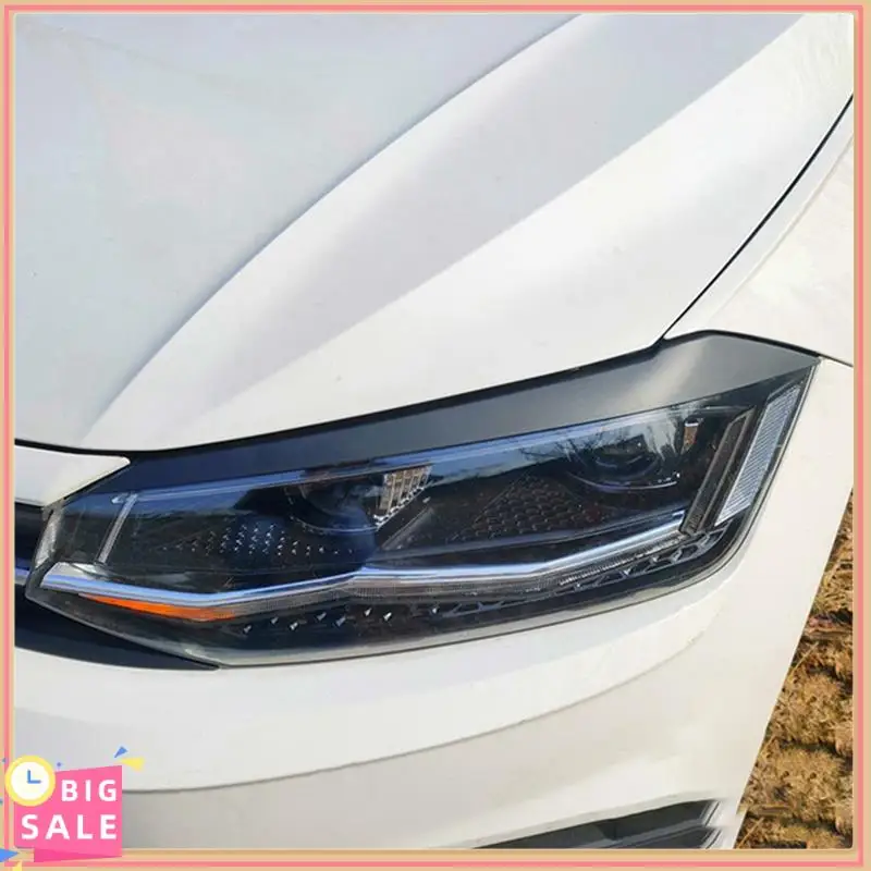 

Better-1Pair Front Headlight Eyelids Eyebrow Trim Sticker For VW Polo 2019-2022 Molding Lamp Eyebrow Strips Lid Cover