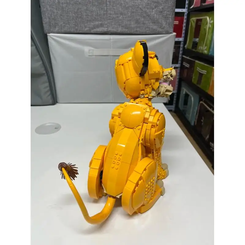 1445 Piezas, Figura de León Salvaje Móvil, Juguete de Ladrillos de Construcción, Modelo de Animal para Armar, Exhibición de Mesa, Regalo de Cumpleaños