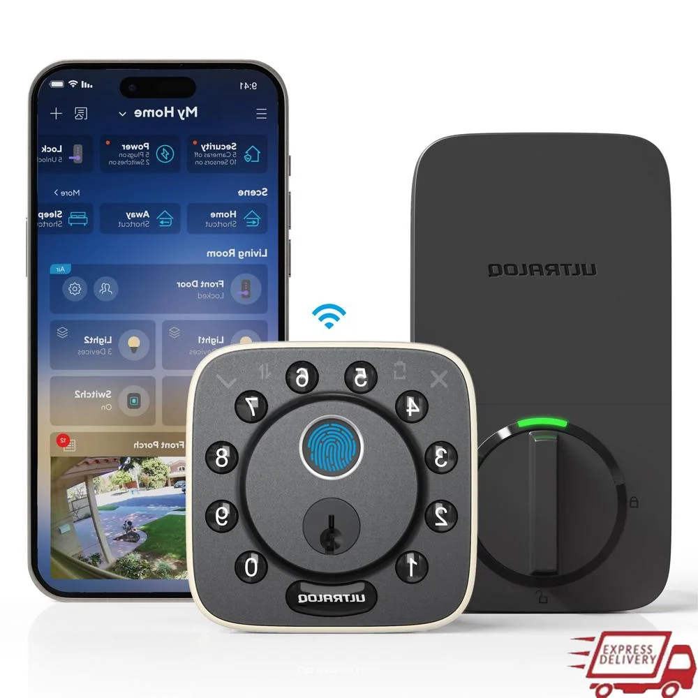 Fingerprint Smart Door Lock WiFi Keyless Entry Deadbolt Auto Lock Unlock Siri Control Alexa Google Assistant Weatherproof