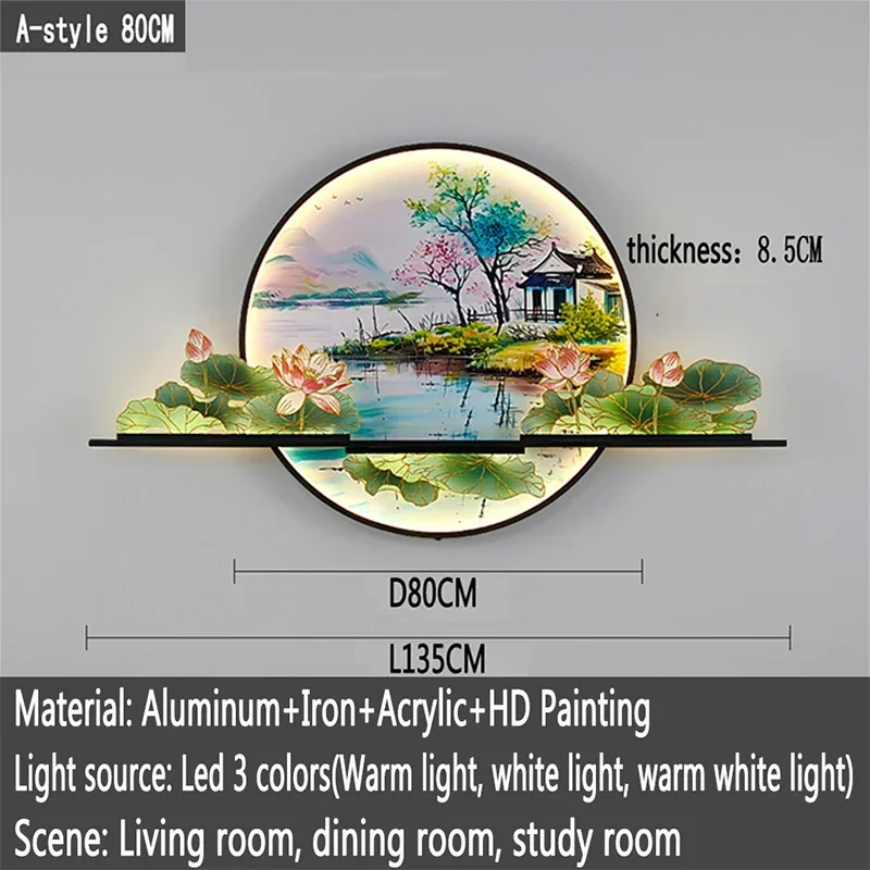CEDRIC Modern Picture Wall Light LED Chinese Creative Landscape Mural Lamp For Home Living Room Study Bedroom Decor Painting