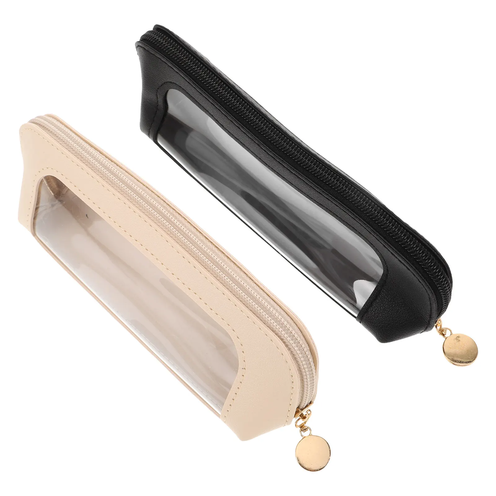 Makeup Brush Storage Pouch 2 Pack Clear Travel Organizer Case with Spacious Compartments for Artists