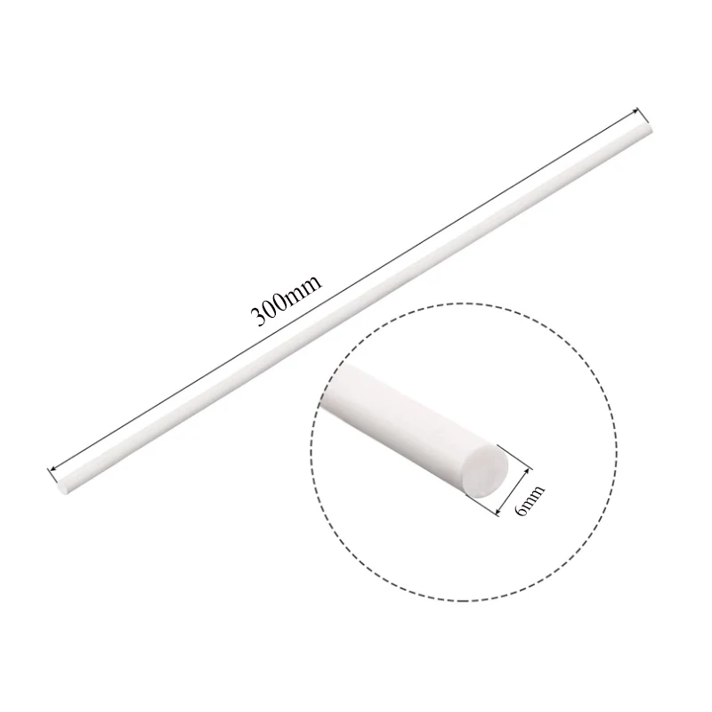 New 1Pcs White poly tetra fluoro ethylene bar environment-friendly non-toxic DIY PTFE plastic rod 6mm-50mm diameter PTFE bar