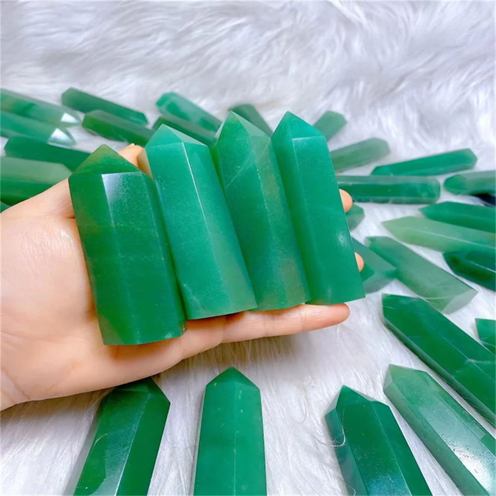 

Natural Crystal Obelisk Green Aventurine Semi-precious Point Tower Healing for Home Decoration Gift