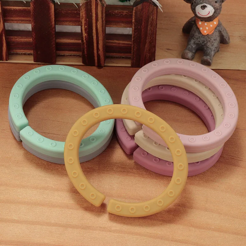 6pc Silicone Teether Food Grade Baby 0-12 Toys Teething Ring Sensory Toys for Toddlers Silicone Animal Soothing Toys Accessories