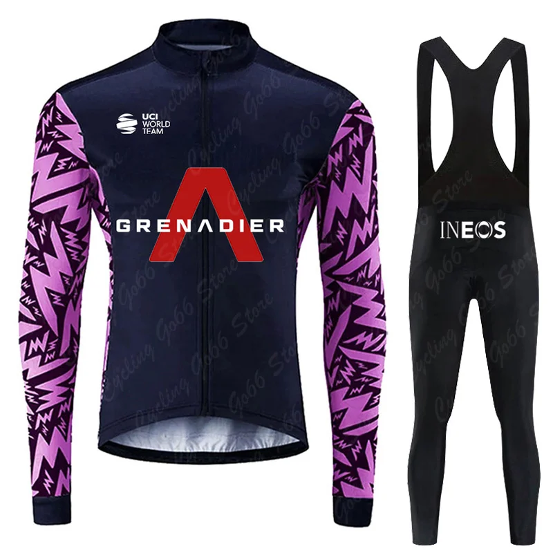 Ineos Grenadier Cycling Set Men Long Sleeve Mountain Bike Breathable Autumn Bicycle Jerseys Clothes suit Maillot Ropa Ciclismo