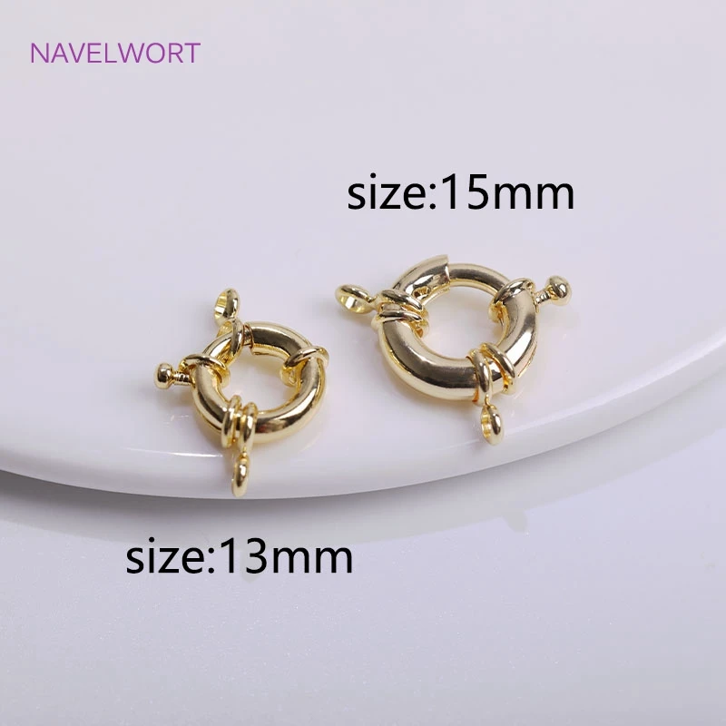 18K Gold Plated Sailor Clasps Connector For Necklace End Clasps Brass Metal Steering wheel clasps DIY Jewelry Making Accessory