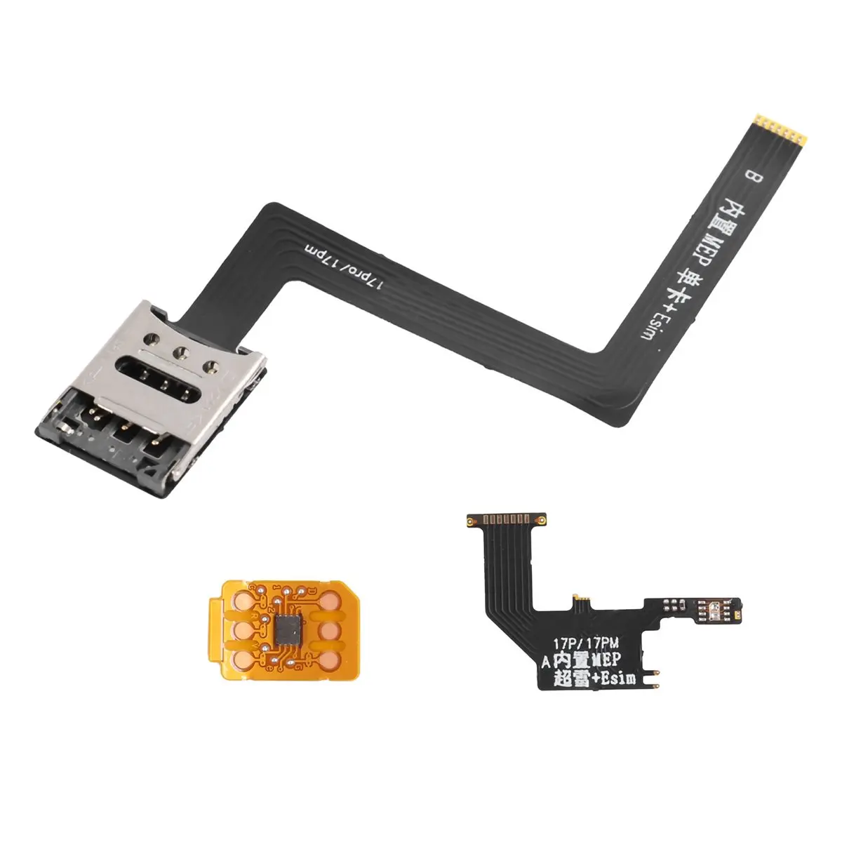 AA80 US Version Modified Flex Cable Built-in 1 SIM + ESIM Integrated Solution with SIMHUB IC for 17 Pro Max Repair