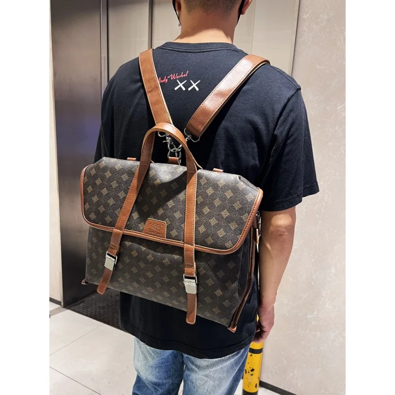 New multifunctional men's shoulder bag, fashionable single shoulder crossbody bag, travel student backpack