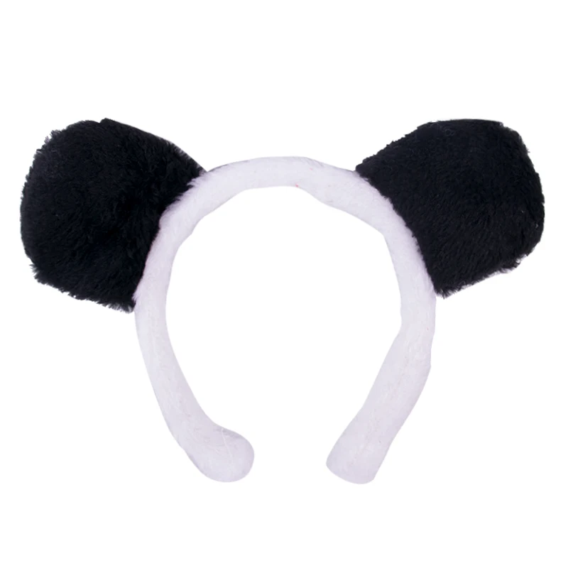 Adults Kids Plush Cartoon Boy Animal Ears Headband Gift Birthday Party Jungle Decoration Cosplay Costume Dog Cow Tiger Elephant