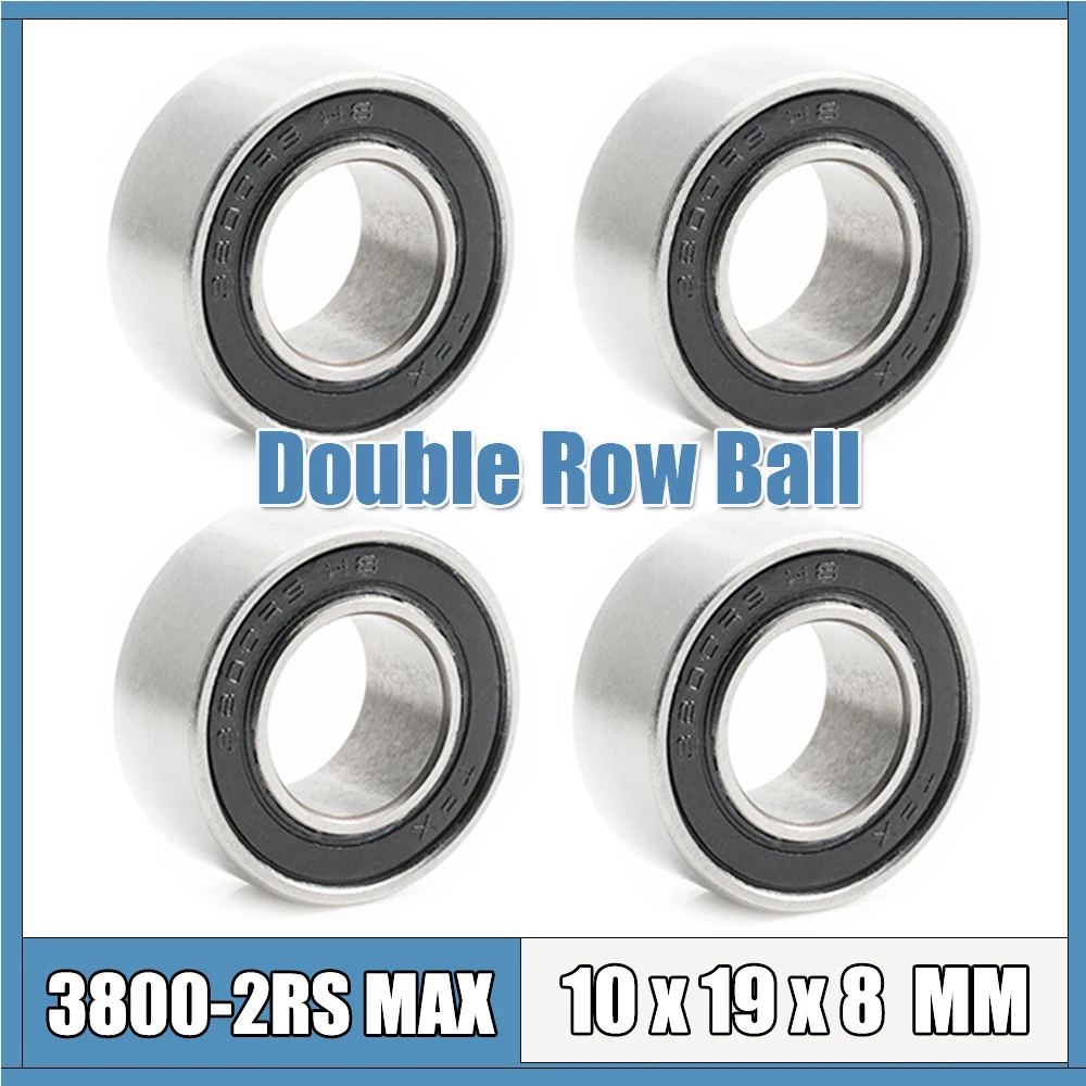3800 2RSV MAX 베어링, C2 더블 로우 풀 볼 자전거 베어링, 3800 2RS RSV 볼 베어링, 3800-2RS 3800LUU, 10*19*8mm, 4 개 Best5 3800 2RSV MAX 베어링, C2 더블 로우 풀 볼 자전거 베어링, 3800 2RS RSV 볼 베어링, 3800-2RS 3800LUU, 10*19*8mm, 4 개 Best5