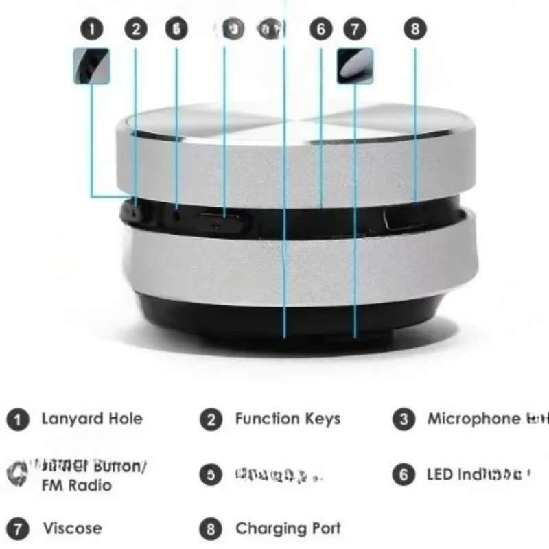 TWS Magnetic Portable Stereo Metal Small Steel Cannon Resonance Audio Bone Conduction Wireless Bluetooth Speaker