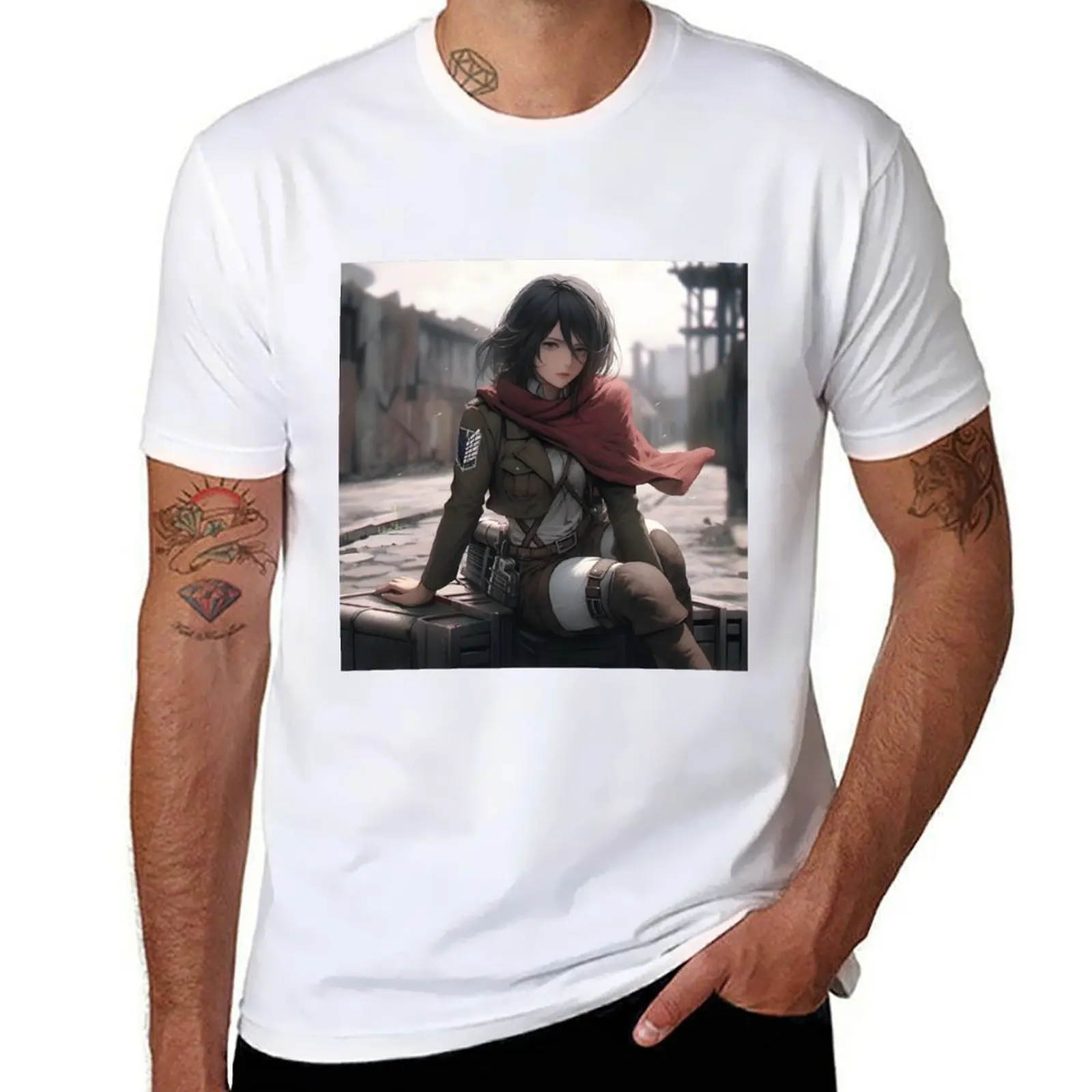 Mikasa Cute Anime Girl T-Shirt t shirt custom print t shirt personalised printed t shirts for man T-shirt