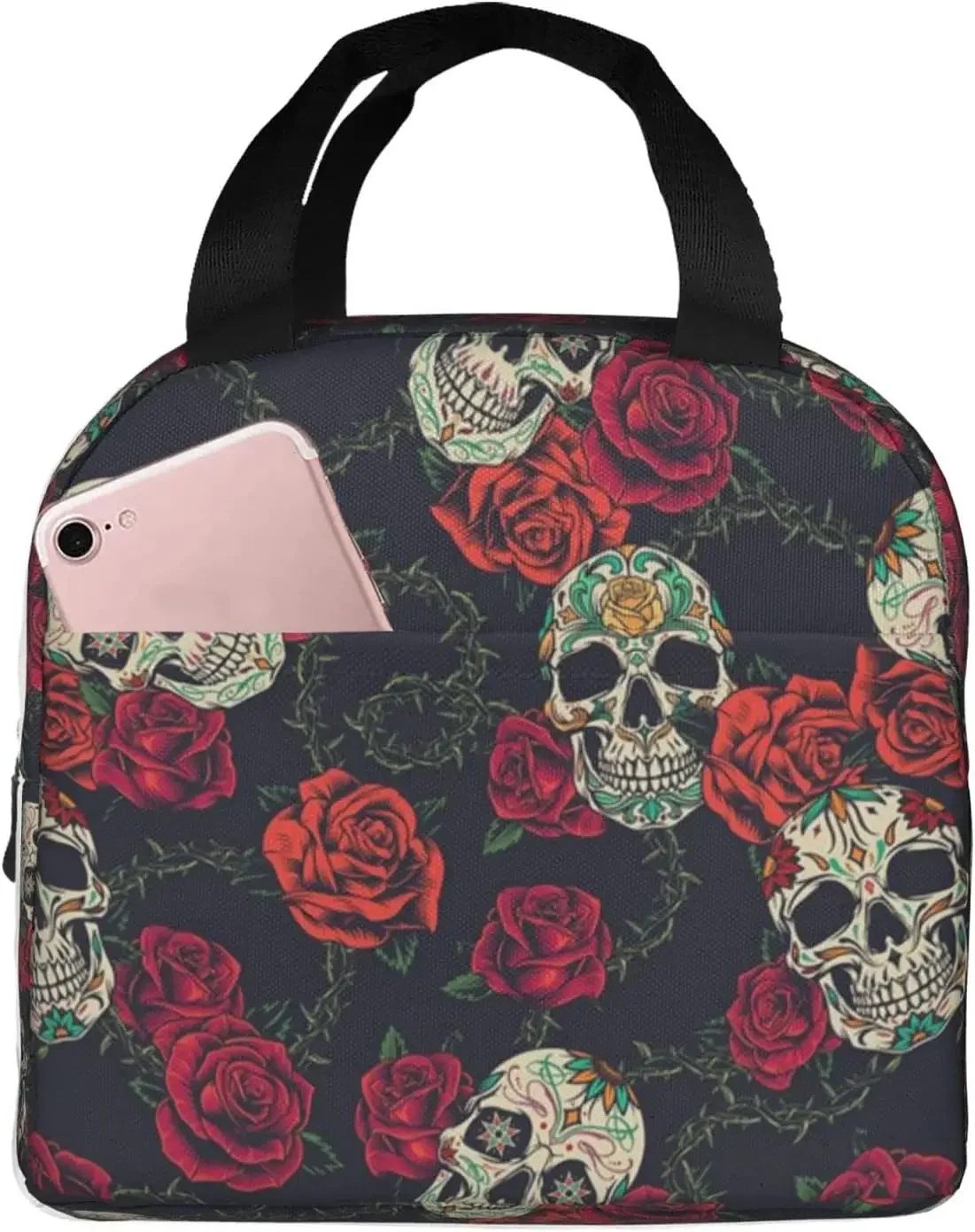 bolsas-termicas-engracadas-com-estampa-de-caveiras-e-flores-rosas-vermelhas-para-mulheres-reutilizaveis-para-trabalho-piquenique-viagens