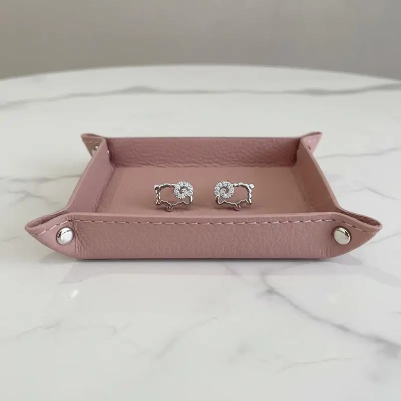 1 Pair Cute Hollow Sheep Zircon Stud Earrings Anti-allergy Dainty Jewelry for Women Teens Graduation Gift