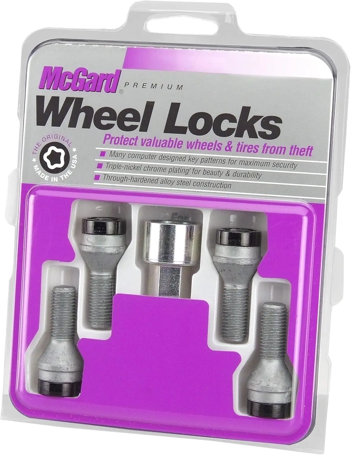 

Universal Cone Seat Wheel Lock Set, 4 Locks with Key, M14 Thread for Secure Vehicle Protection