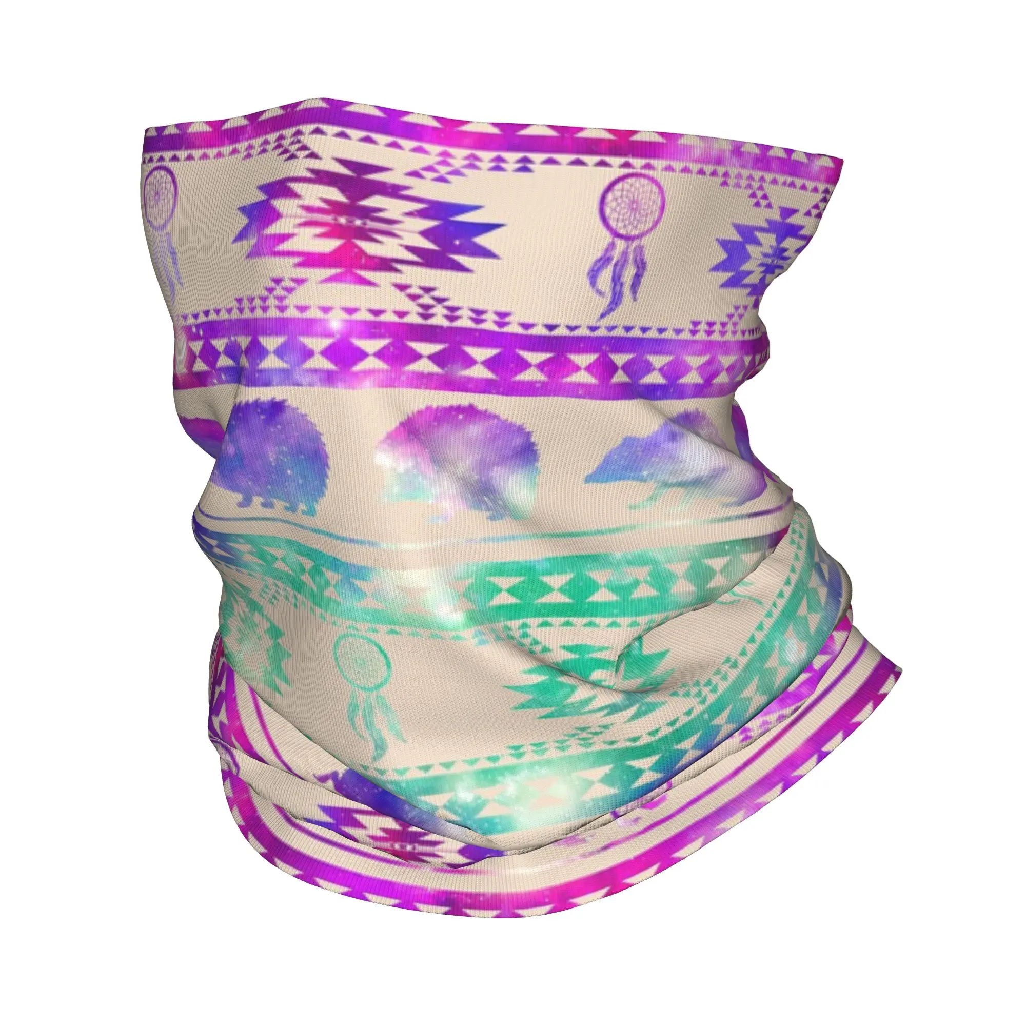 

Фиолетово-розовая бандана с принтом «Галактика и ежики», осенний шарф-накидка, многофункциональный велосипедный шарф, унисекс, для взрослых