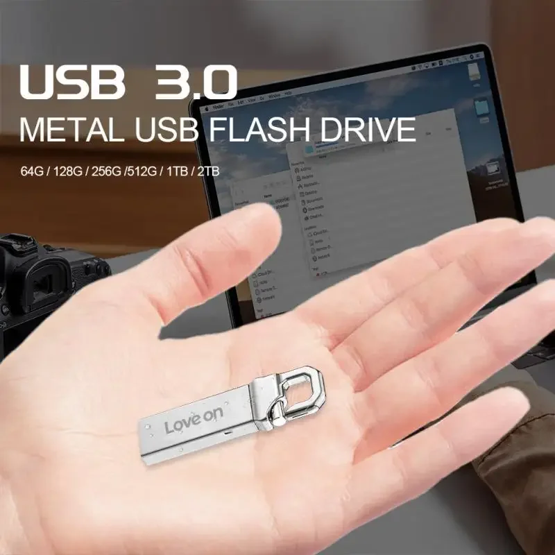 USB3.0แฟลชไดร์ฟโลหะขนาดเล็ก2TB 1TB หน่วยความจำปากกา USB ขนาด256GB