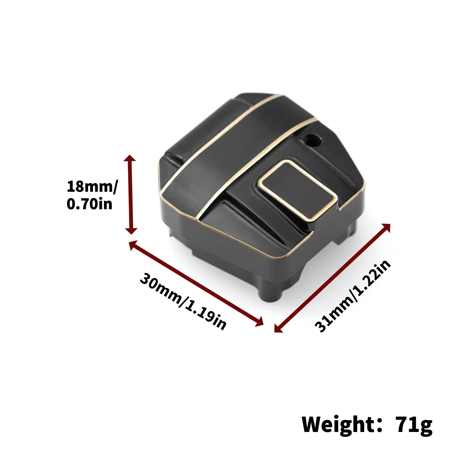 Black Coating Brass Differential Cover for Axial SCX10 III Jeep CJ-7 RC Crawler Car Upgrade Parts Accessories