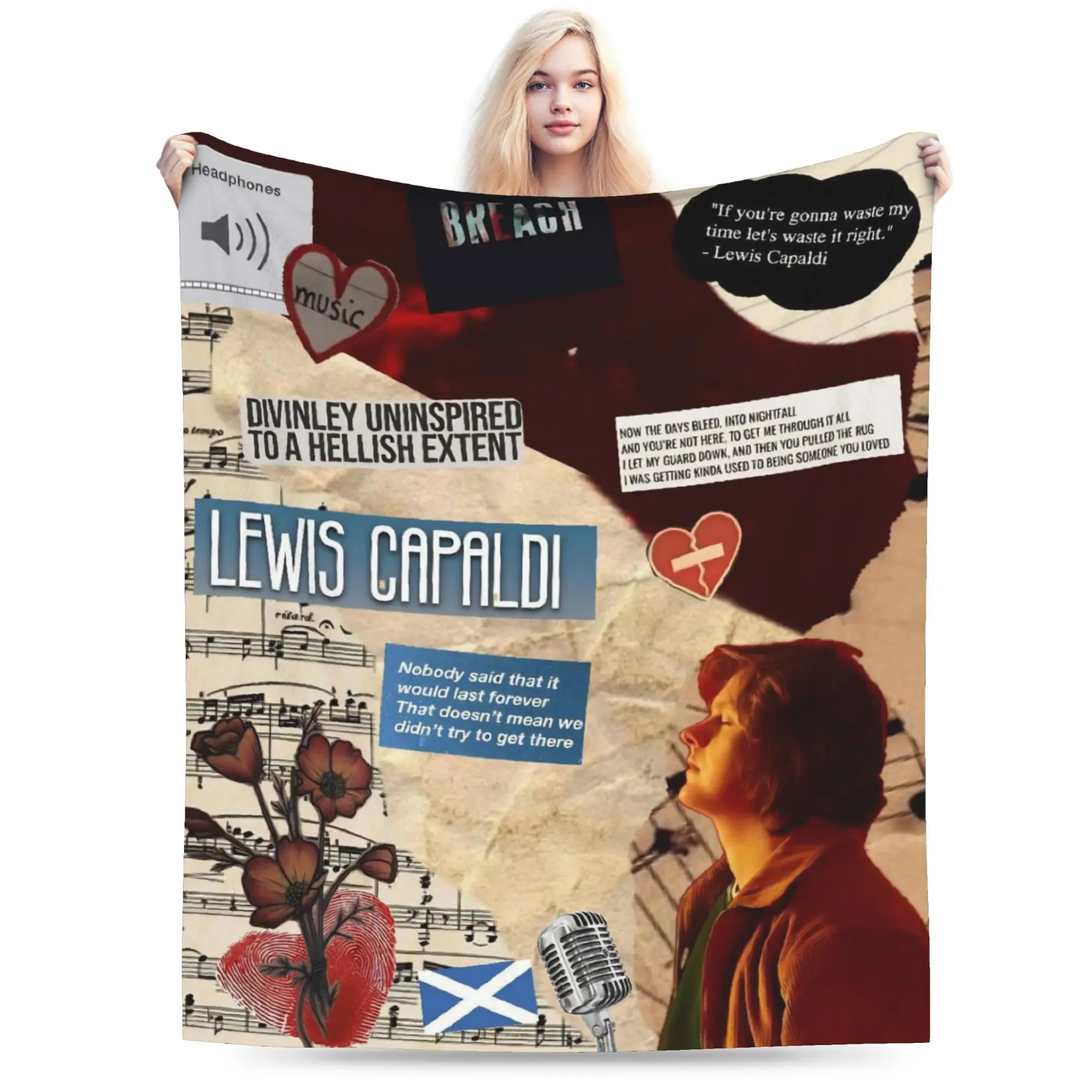 Lewis Capaldi Tour 2026 Print Blanket For Men Women Super Soft Cozy  Throw Blankets for Couch 50x60 Inches Multi-size