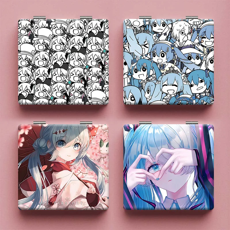 37 types fold Anime Hatsune Miku double-sided pattern mirror princess desktop makeup mirror toys Gift