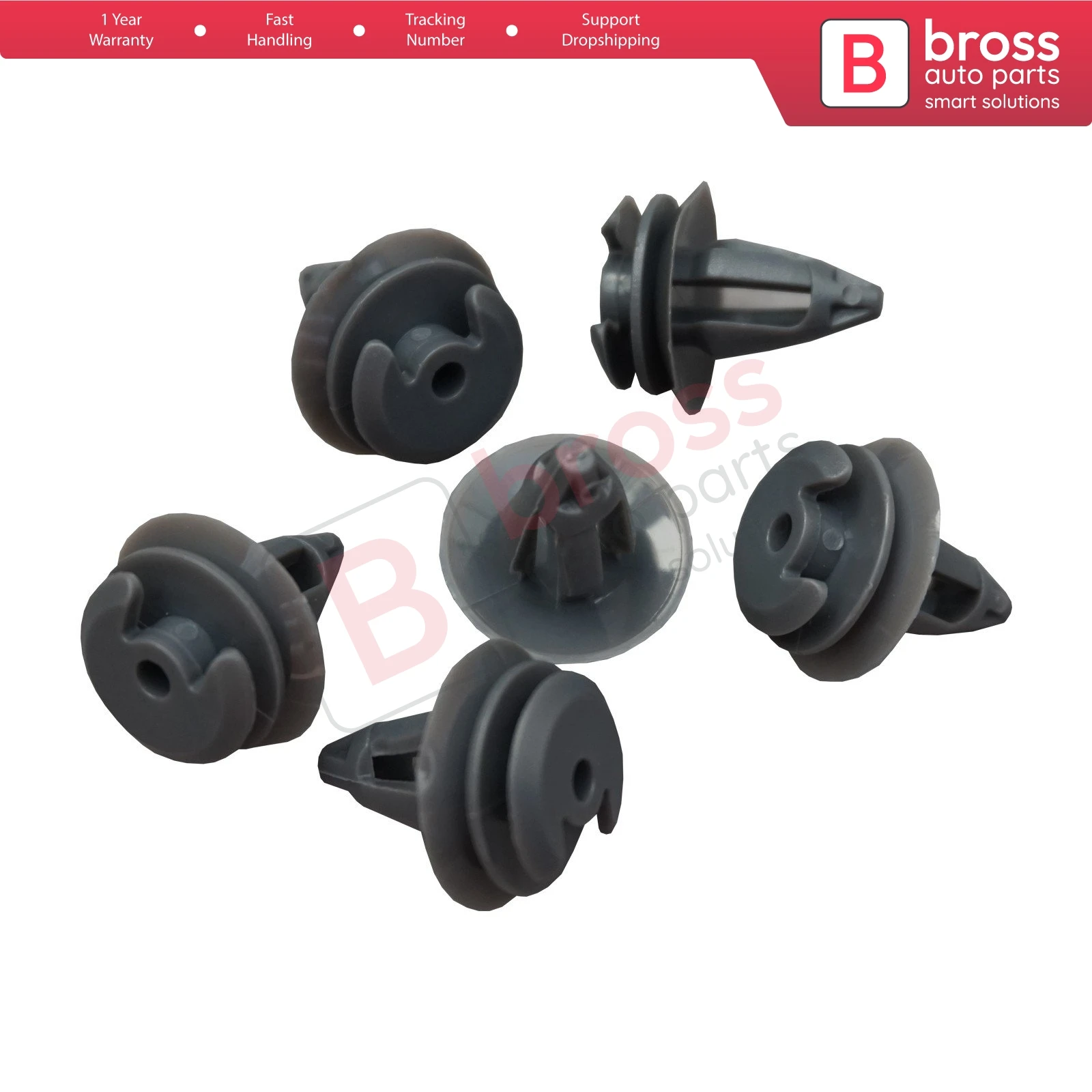 Bross Auto Parts BCF5055 10 Pieces Door Trim Panel Retainer Gray Color for BMW and Ford : 51411973500