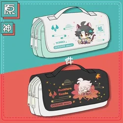 Estuches de lápices escolares de Anime Genshin Impact, bolsa de bolígrafos de Cosplay para estudio, XIAO ZHONG LI KLEE HUTAO