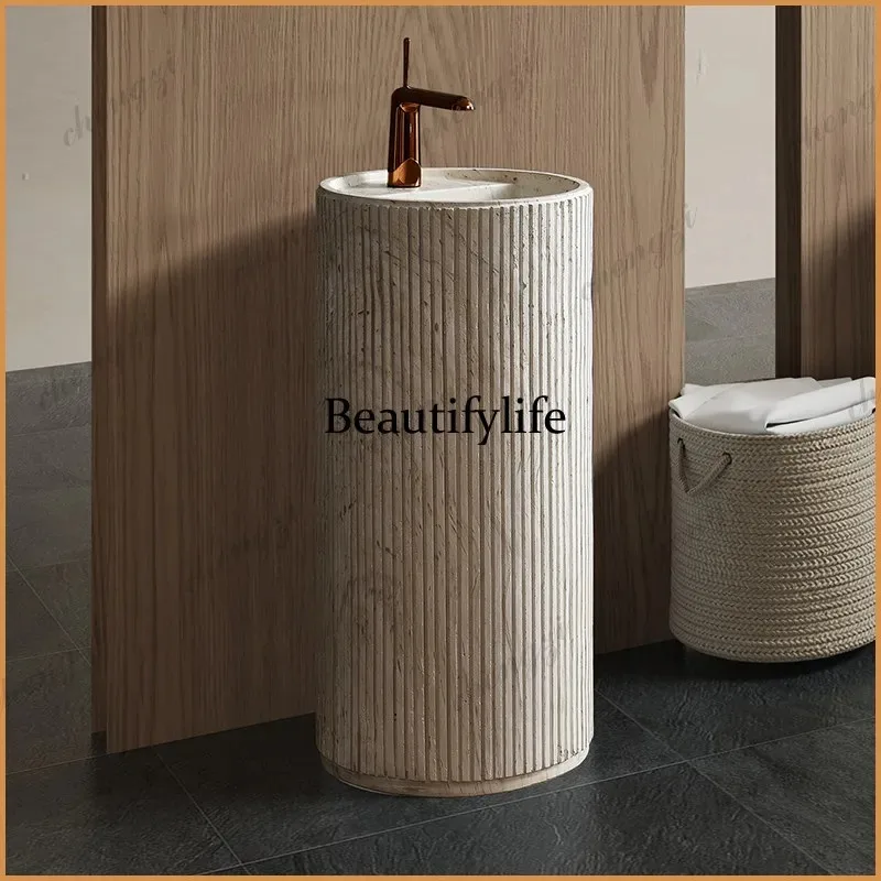 K153  Cream style family small apartment floor-to-ceiling wash basin B & B hotel clubhouse outdoor courtyard column basin