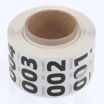 

1 Roll Serial Number Stickers 0-999 Consecutive Label Stickers Self Adhesive for Inventory Control Clothing Tags Warehouse