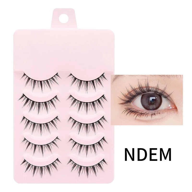 5 pairs/Tray 3D stereo Manga Natural slim long-lasting false eyelashes extention with support custom