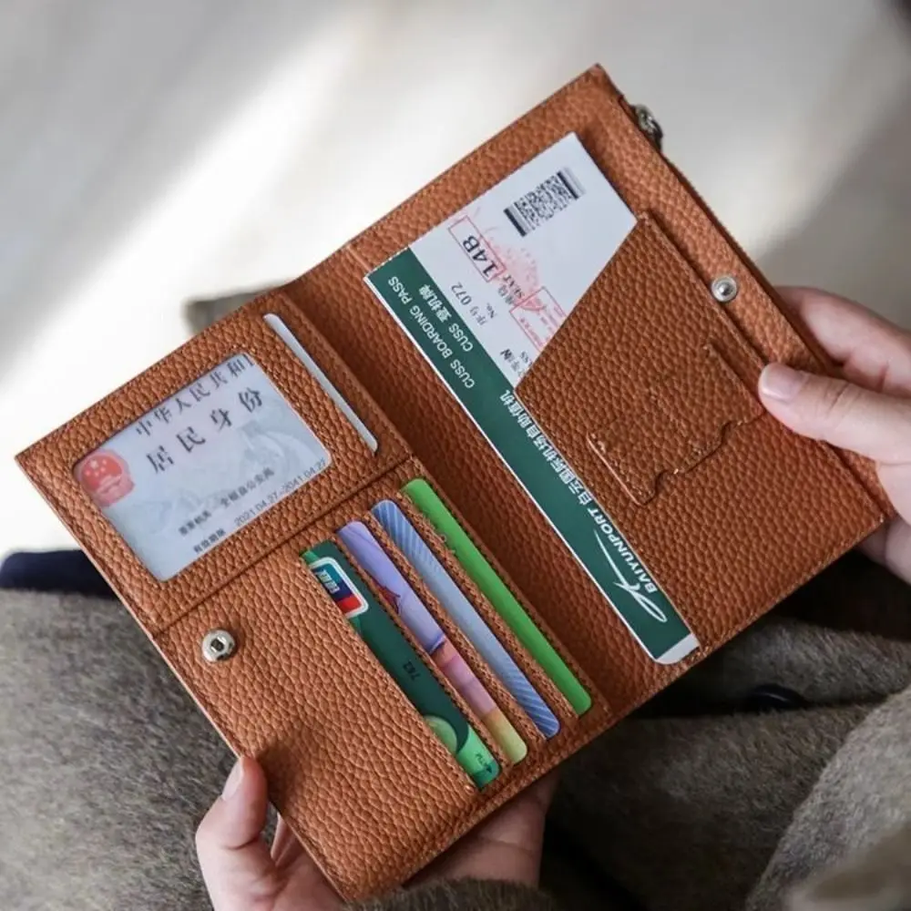 

Card Holder PU Passport Bag Passport Cover Ticket Holder Passport Holder Ultra-thin Multifunctional Passport Clip