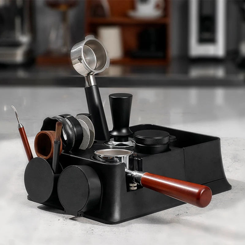 Non-Slip Coffee Tamper Stand, Portafilter Holder, Espresso Tamping Station, Suporte de armazenamento multifuncional para cafeteria