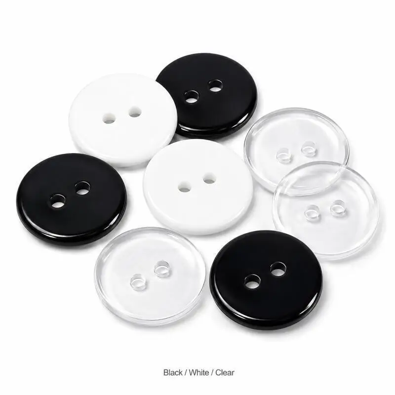 50-150 Stück 7,5~20MM Knöpfe aus Kunstharz zum Annähen für Kleidung Hemd Zweiloch-Knöpfe DIY Handwerk Deko-Knöpfe Bekleidungszubehör – Detail 3