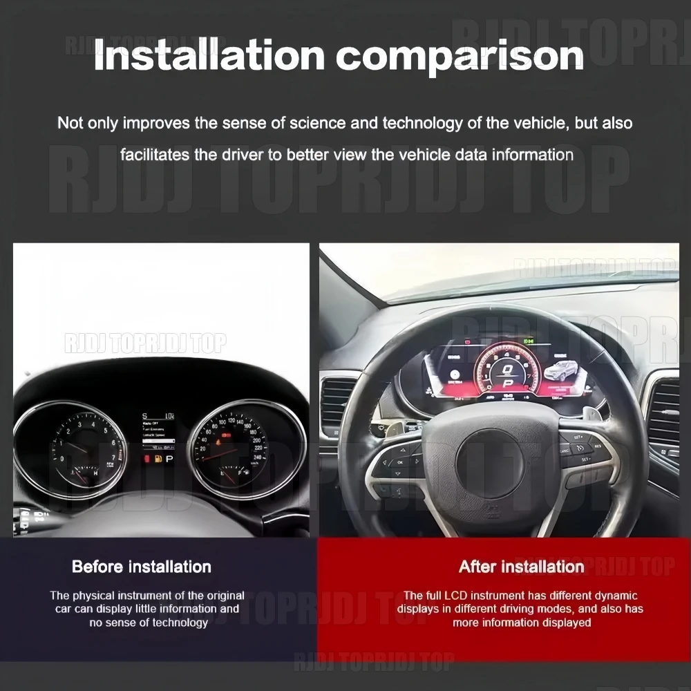 Super Car Digital Odometer Screen Carplay For Jeep Grand Cherokee 2014-2021 Speed Meter Virtual Cockpit Digital Cluster Player