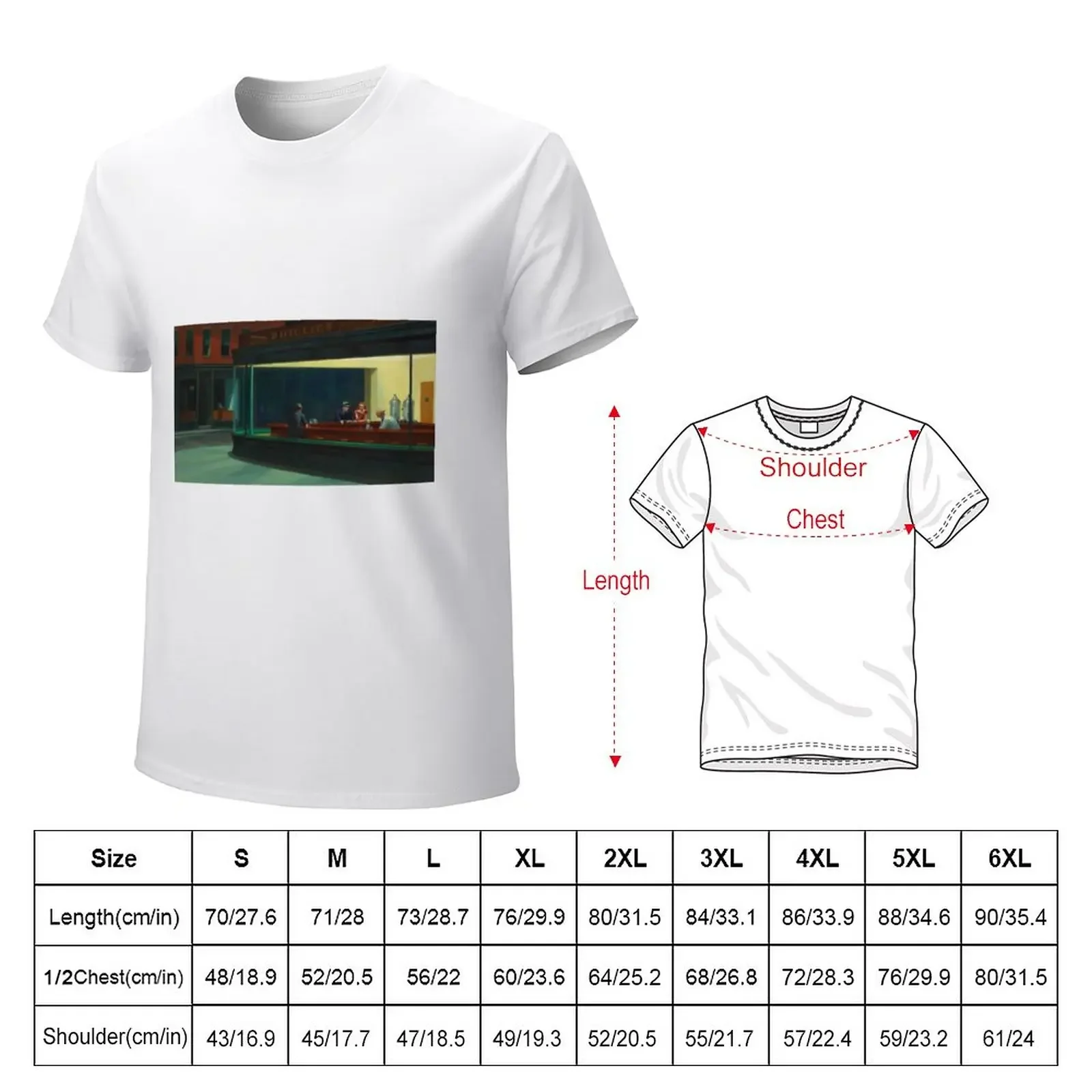 Nighthawks Edward Hopper T-Shirt oversized aesthetic clothes Men's t-shirts