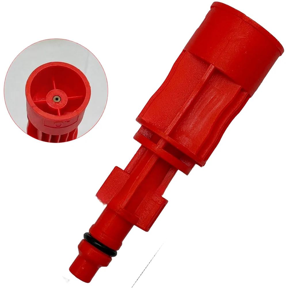 

High Pressure Washer Nozzle 0 Degree Straight Spray Head Quick Connector Adapter For Electric Car Cleaning Tool Red Plastic