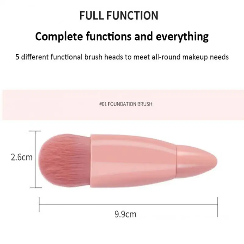 Makeup Brushes Set Portable Pink Travel Size Makeup Brush Case With Mirror Multifunctional Brushes Set Cosmetic Brush