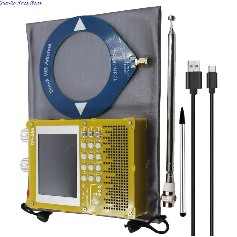 D0UA 터치 스크린 FM Radio 5000mAh 배터리 TEF6686 DP666 칩 높은 감도 야외 여행 및 비상 사용