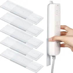 5Pcs Power Strip Holder Self Adhesive Plug Board Holder Wall Mounted Protector Punch Free Cable Management System Plug-in Surge