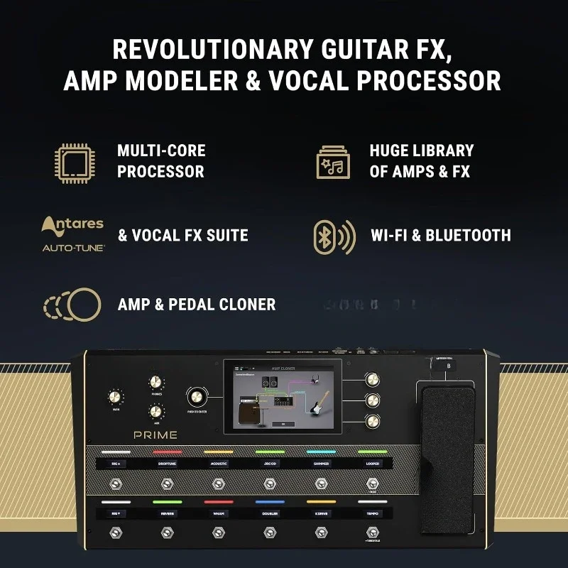 Guitar Vocal Multi Effects Pedal Amp Modeling Processor with Amp Cloner Antares Auto-Tune WiFi Touchscreen Looper Bluetooth