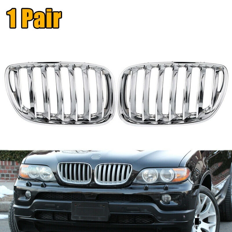 

AL21 -Автомобильная хромированная решетка переднего бампера, решетки для почек для BMW X5 E53 2004-2006 гг.