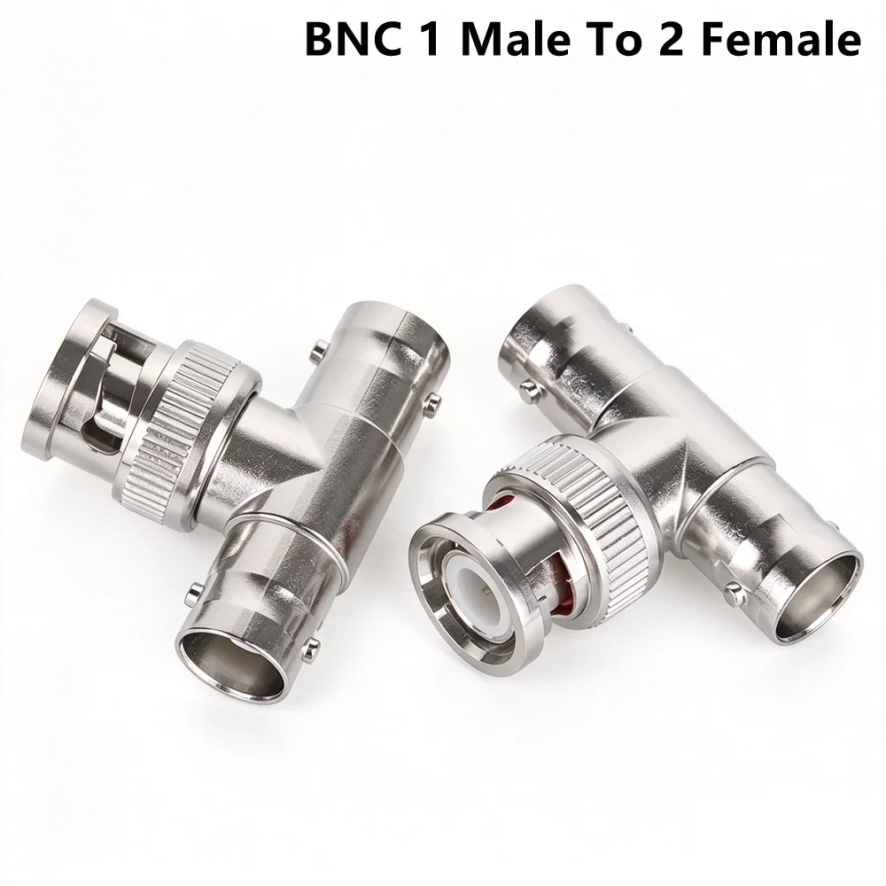 BNC Connector Q9 Male Female T Shape 3 Way BNC Splitter Adapter BNC To RCA ConverterAdapter Coaxial Connector