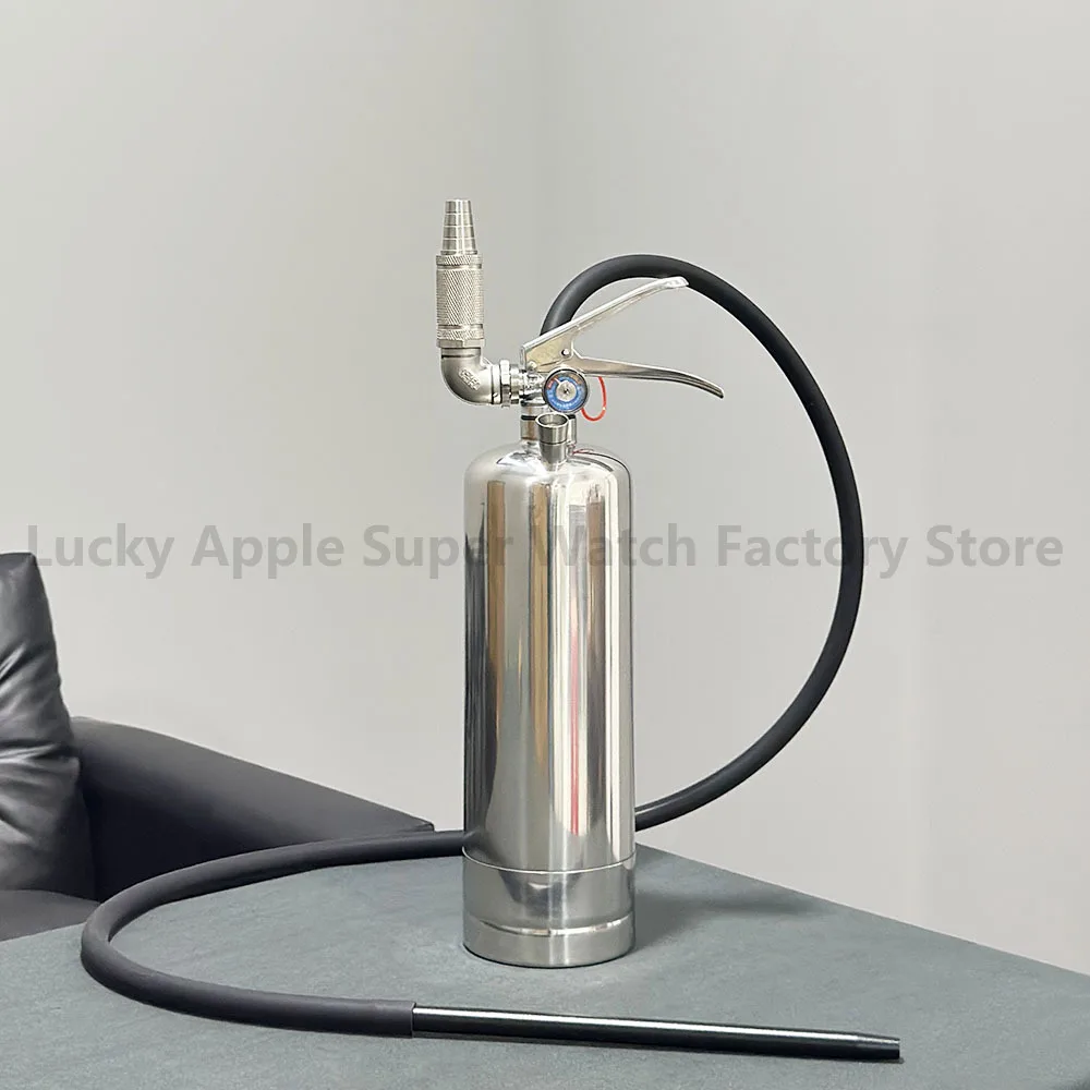 Unique Design 48cm Creative Extinguisher Style Hookah Stainless Steel Shisha Set With Silicone Hose
