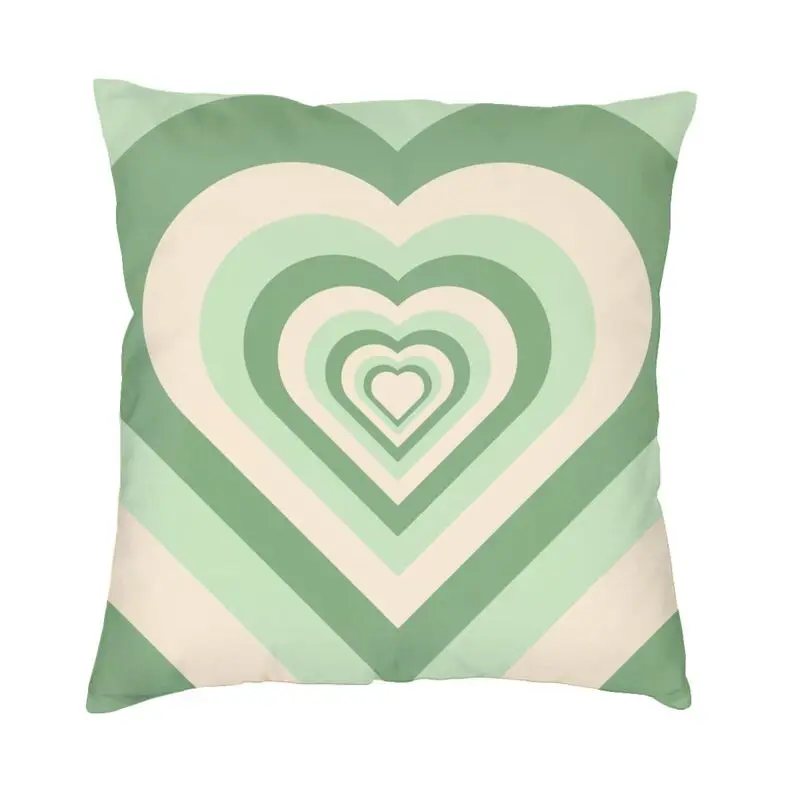 Custom Luxury Sage Green Aesthetic Heart Cushion Cover 45x45 Soft Throw Pillow Case for Car Square Pillowcase Home Decor