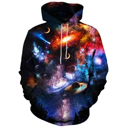 Starry Sky Universe Pattern Hoodie For Men Chemistry 3D Printed Long Sleeve Casual Pullover Street Tops Hoodies Loose Sweatshirt