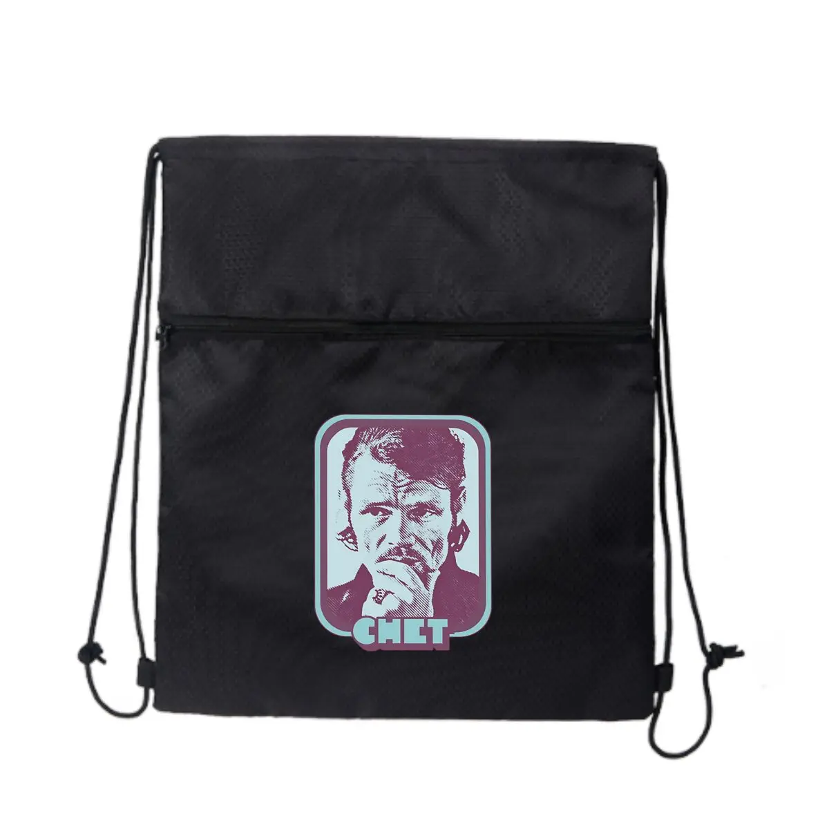 

Chet Portrait Art Character Tribute Design Многоцелевая сумка на молнии на шнурке от работы для игр
