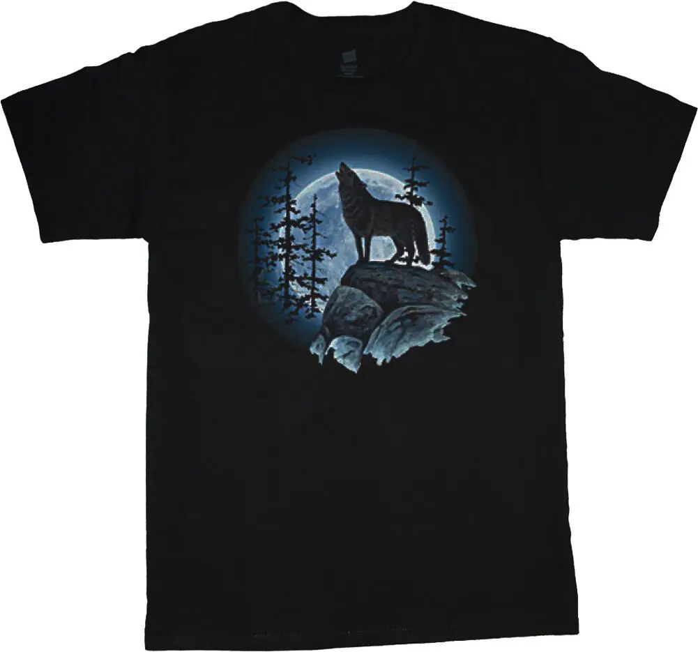 big and tall t-shirt lone wolf howlng at the moon tee shirt tall shirts for men