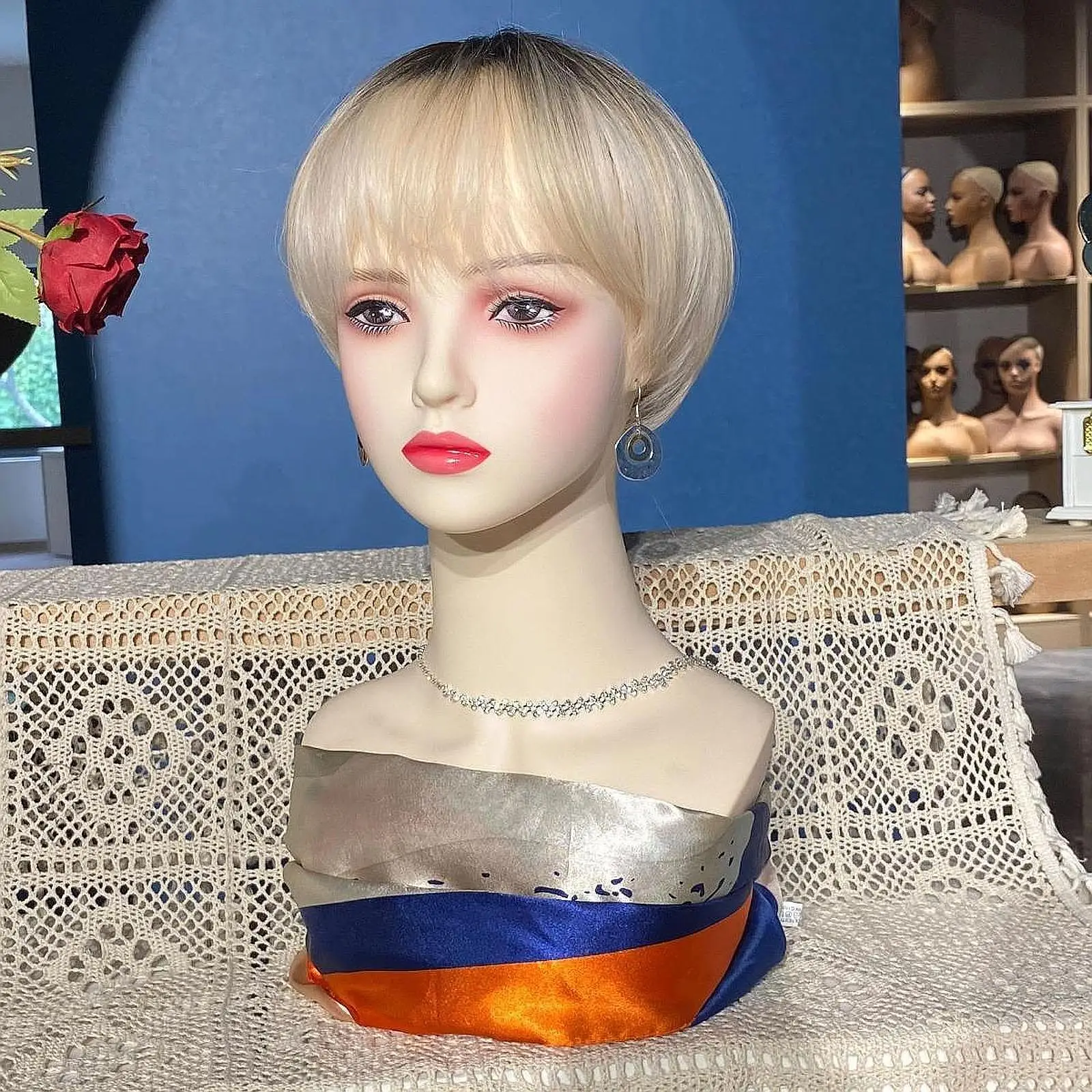 

Female Mannequin Head Manikin Wig Display Stand for Wig Making Hat Glasses