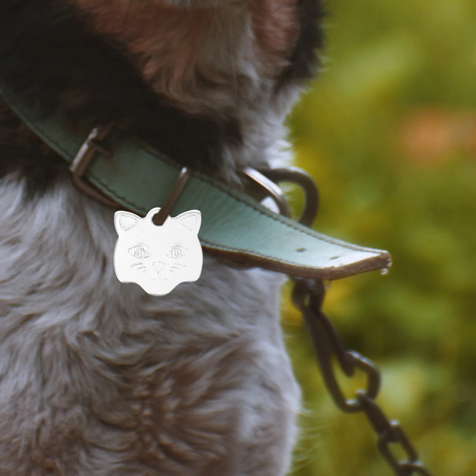 

10 Pcs Pet Tags Adorable Cat Shaped Aluminium Dog Name Tags Personalized Engraved Identification Charms Silver